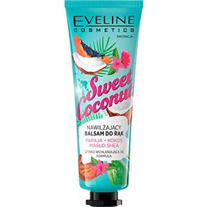 Eveline Cosmetics Balsamo Mani Idratante al Cocco Dolce - Burro di Karité e Estratto di Papaya Nutriente, Olio di Cocco Idratante - 50ml