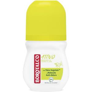 Borotalco, Deodorante Roll On Attivo Giallo, Formula Senza Alcool e con Talco con Molecole Anti-Odore, Efficacia Fresca, 48h di Efficacia, Profumo di Cedro e Lime - 1 Flacone da 50 ml
