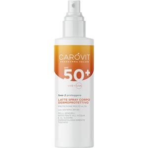 Carovit Protezione Solare Spray, SPF 50, Protegge da UVB e UVA, Latte Corpo Dermoprotettivo per Pelli Sensibili, 200 ml