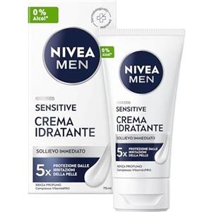 Nivea Men Sensitive Crema Idratante 75 ml - Crema Viso Uomo Lenitiva e Idratante per Pelli Sensibili
