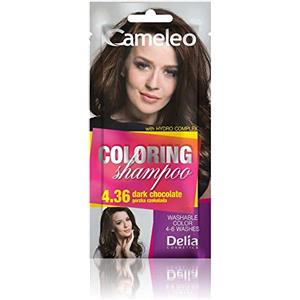Cameleo - Shampoo Colorante - Dark Chocolate - Aggiornamento del colore facile e veloce ''Tone In Tone''. - Senza ammoniaca e ossidanti - Shampoo in bustina - 40ml
