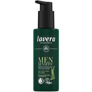 lavera Men Sensitiv 2 in 1 gel per il viso - idratante - pulizia senza secchezza - per pelli sensibili - vegano - Cosmetici naturali - 150 ml