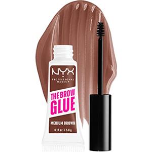 NYX Professional Makeup Gel Sopracciglia Brow Glue, Istantaneo, Per un Look Laminato, The Brow Glue, Medium Brown