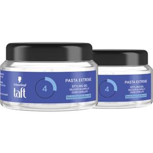 Schwarzkopf Taft Pasta Extreme Styling Gel 250ml, Gel per capelli con tenuta extra forte fino a 24h, con formula vegana, delicato su capelli e cuoio capelluto (Confezione da 2)