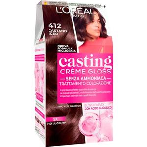 L'Oreal Paris L'Oréal Paris Colorazione Semi Permanente, Per Tutti i Tipi di Capelli, Effetto Gloss e Capelli 3x Più Brillanti, Senza Ammoniaca, Casting Crème Gloss, Colorazione: 412 Castano Iced