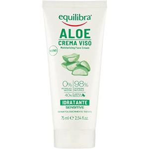 Equilibra Viso, Aloe Crema Viso, Crema Viso Idratante E Lenitiva A Base Di Aloe Vera Per Pelli Sensibili, Delicata, Protettiva, Si Assorbe Velocemente Senza Ungere, 75 Ml