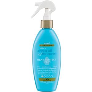 OGX Shine + Argan Oil of Morocco Spray Termoprotettore Capelli, Protettore termico capelli con Olio di Argan del Marocco, Termoprotettore capelli spray per una protezione fino a 230°C, 177 ml