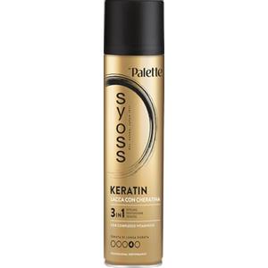 Syoss Palette Keratin Lacca con Cheratina 75 ml, Lacca cheratina capelli per chioma morbida e luminosa, Hairspray 3-in-1 styling, protezione, tenuta 4, Lacca capelli con complesso vitaminico