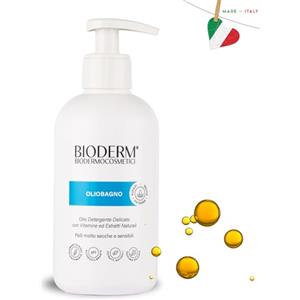 BIODERM BIODERMOCOSMETICI Bioderm Olio Bagno - Olio Doccia Delicato per Pelli Molto Secche, Sensibili e Particolarmente Impoverite - Idrata Deterge Nutre - Profumo Delicato - Ideale per Neonati, Bambini, Adulti, Anziani -300ml