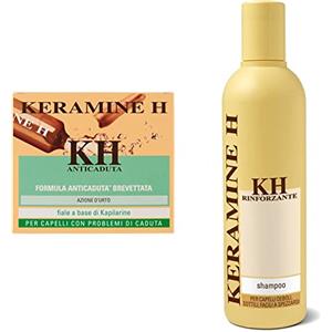 Keramine H Fiala Anticaduta per Capelli, 12 x 6ml & Linea Rinforzante Shampoo Capelli Deboli - 300 ml