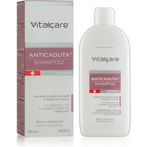 DIAMOND INTERNATIONAL Vitalcare | Swiss - Shampoo Anticaduta Donna, Shampoo Rivitalizzante e Fortificante, Contrasta la Caduta dei Capelli, con Vitamine E, B3 e Complesso di Molecole Follicusan, 250 ml