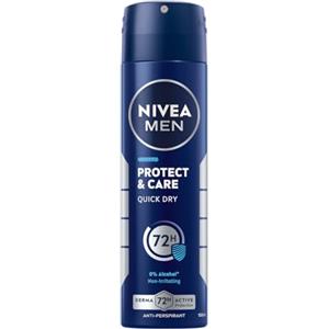 NIVEA MEN Protect & Care Spray in confezione da 6 (6 x 200 ml), deodorante per uomo con massima protezione 72 ore, spray antitraspirante per la cura maschile, 0% alcool
