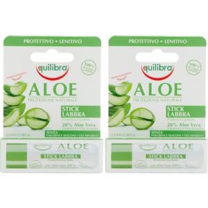 Equilibra Viso, Aloe Stick Labbra Idratante, Idratante per labbro Che Crea un Velo Protettivo Contro Gelo, Disidratazione, Sole e Vento in Ogni Stagione, 5,5 ml