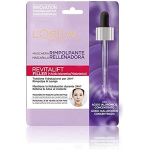 L'Oréal Paris Revitalift Filler - Maschera in tessuto Rimpolpante Anti-Età con Acido Ialuronico, 30 g