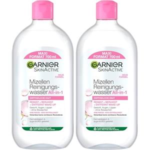 Garnier SkinActive, acqua detergente micellare, per una pulizia delicata e un trucco delicato, tonico viso lenitivo e idratante, 1 x 700 ml (Confezione da 2)