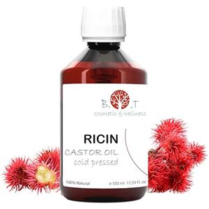 B.O.T cosmetic & wellness Olio di Ricino Siero per Ciglia e Sopracciglia, Olio Riparatore per Capelli, Stimolante della Crescita, Idratante Barba, Anticaduta Naturale, Unghie e Cuticole 500 ml