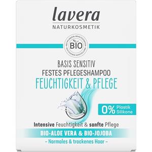 lavera - Shampoo solido nutriente, base sensibile, idratante, cura, shampoo senza siliconi, cosmetico naturale certificato, esperienza di schiuma delicata per il cuoio capelluto, 1 pezzo da 50 g
