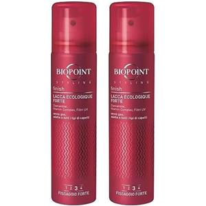 Biopoint Styling Finish - Lacca Ecologica NO GAS Fissaggio Forte 3, con Filtri Solari UV, Formato Viaggio 75ml (Confezione da 2)