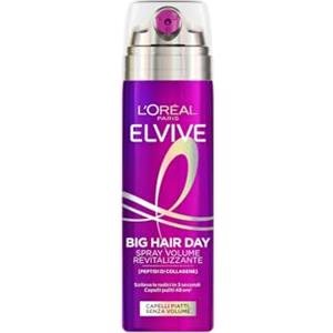 L'Oreal Paris L'Oréal Paris Elvive Spray Rivitalizzante, Per Capelli Fini e Sottili, Effetto Volume Istantaneo, Con Peptidi di Collagene, Erogatore Multi-Getto, Big Hair Day, 200 ml