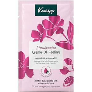 Kneipp Peeling per crema e olio per la pelle, scrub per il corpo con prezioso olio di mandorle e cristalli di zucchero fini, uso monouso, 40 ml