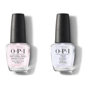 OPI Natural Nail Base per Unghie Naturali - Trasparente - 15 ml + OPI Top Coat Fissasmalto -Trasparente - 15 ml
