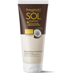 Bottega Verde - SOL Cocco + Attivatore di abbronzatura, Bagnodoccia doposole, addolcente, 200 ml, con Latte di Cocco e attivatore di abbronzatura, non lava via l'abbronzatura
