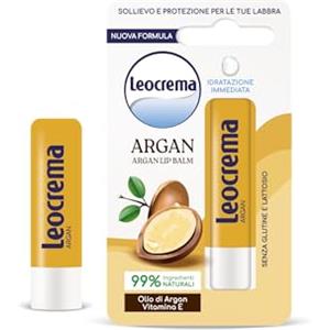 Leocrema - Burrocacao Lipstick con Olio di Argan, Balsamo Labbra, Labbra Morbide e Idratate, 5.5ml