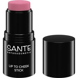 SANTE Naturkosmetik Lip to Cheek Stick 01 Rose - 6 g - Blush naturale per guance, labbra e arco della sopracciglia - fard abbagliante con texture cremosa leggera - per una finitura fresca & Glow