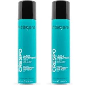 Vitalcare | Anticrespo - Lacca Capelli Antiumidità, per Capelli Crespi e Indisciplinati, Lacca per Capelli Ecologica, Fissaggio Naturale, Senza Gas, 100 Ml (Confezione da 2)