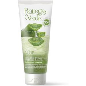 Bottega Verde - Aloe, Scrub Viso, 75 ml, con 20% di Succo di Aloe Bio, Esfoliante Rivitalizzante, per Tutti i Tipi di Pelle