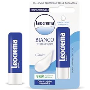 Leocrema - Burrocacao Lipstick Bianco, Balsamo Labbra, Labbra Morbide e Idratate, 5.5ml
