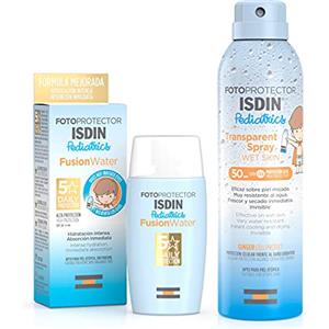 Fotoprotección ISDIN IT Fotoprotector ISDIN Pediatrics Fusion Water SPF50+ 50ml e Transparent Spray Wet Skin SPF 50+ 250ml | Per Tutte le Tipologie di Pelle