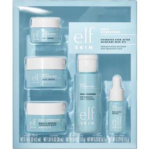 e.l.f. SKIN Hydrated Ever After Skincare Mini Kit, detergente, struccante, idratante e crema occhi per idratare la pelle, formato aereo