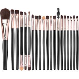 Vonsera 20 Pezzi Set Pennelli Trucco Professionale, Kit Completo con Pennello Fondotinta, Correttore e Blush, Set Pennelli Make Up per Principianti ed Esperti (Rosa Oro)