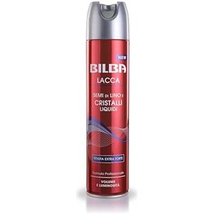 Bilba Lacca Extraforte con Semi di Lino e Cristalli Liquidi, Formula Professionale a Tenuta Extra Forte, Dona Volume e Luminosità, Protegge i Capelli dall'Umidità, 250 ml