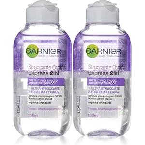 Garnier Struccante Occhi Express 2in1 per Tutti i Tipi di Trucco Anche Waterproof, 125 ml (Confezione da 2)