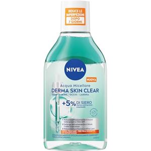 NIVEA Derma Skin Clear Acqua Micellare 400 ml, Struccante viso e occhi con 5% siero con PHA, Acido Salicilico e Niacinamide, Detergente viso, occhi e labbra senza risciacquo per pelle grassa e mista