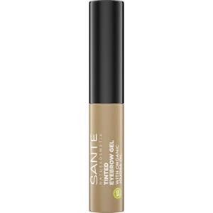 Sante Naturkosmetik Tinted Eyebrow Gel 01 Blondie, mascara, liquido per sopracciglia chiaro, dona forma alle sopracciglia e riempie gli spazi vuoti, vegano, 3,5 ml