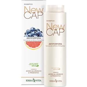 Erba Vita New Cap Shampoo Antiforfora 250 ml - Purificante e Rinfrescante per Capelli con Forfora Grassa e Secca