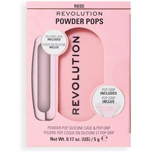 Revolution Beauty London Revolution Powder Pops, Cipria Compatta che Uniforma la Pelle e Controlla la Lucidità, con Acai e Acido Ialuronico, Include Custodia e Pop Grip, Vegana, Rose, 5 g