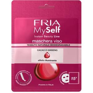 Fria Maschera in Tessuto Viso Illuminante - Con Cacao e Ginseng - Incarnato Subito più Luminoso - Dermatologicamente Testata - Formato: 1 Maschera Monofase - FRIA Myself