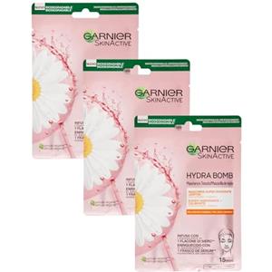 Garnier SkinActive Hydra Bomb Maschera Viso in Tessuto Super Idratante Lenitiva per Pelli Secche e Sensibili, 32 ml (Confezione da 3)