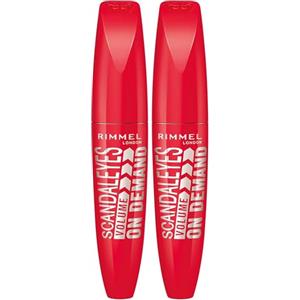 Rimmel London Mascara ScandalEyes Volume on Demand, Mascara Volume Modulabile, Nero (Confezione da 2)