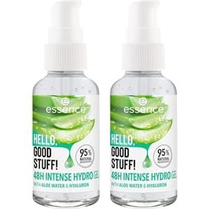 Essence Cosmetics HELLO, GOOD STUFF! 48h INTENSE HYDRO gel viso, idratante, levigante, curativo, naturale, gel, 30 ml (Confezione da 2)