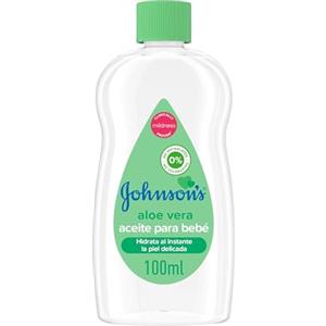 Johnson's Baby Aloe Vera Travel Size, Olio corpo neonato idratante per pelli delicate con Aloe Vera, Olio Johnson's Baby Oil per bambini e adulti senza coloranti e alcol, Formato da viaggio 100 ml