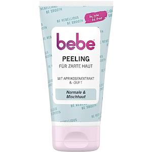 bebe Peeling per pelli delicate (150 g), pulizia delicata del viso con estratto e profumo di albicocca, pulizia accurata della pelle per pelli normali e miste