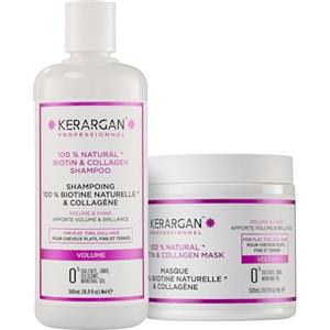 Kerargan - Duo Shampoo & Maschera Volumizzante alla Biotina e Collagene per Capelli Sottili e Spenti - Aumenta Luminosità e Densità - Senza Solfati e Silicone