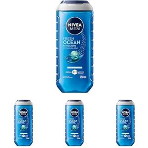 NIVEA MEN Doccia Shampoo Fresh Ocean 250 ml, Docciaschiuma uomo 3 in 1 per viso, corpo e capelli, Bagnoschiuma uomo con Minerali Oceanici, Profumo rinvigorente, pH neutro, Tutti i tipi di pelle