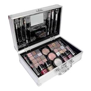 bonvoyage, Set Trucchi Donna, Include Rossetti, Ombretti, Fard, Smalto per Unghie, Pennelli Make Up e Specchio, Valigetta Portatile e Leggera, Bon Voyage