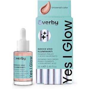 EVERBY | Yes I Glow - Siero Viso Miracle Glow 14ml, Gocce Viso Illuminanti con Pigmenti Perlati e Acido Ialuronico, Made in Italy